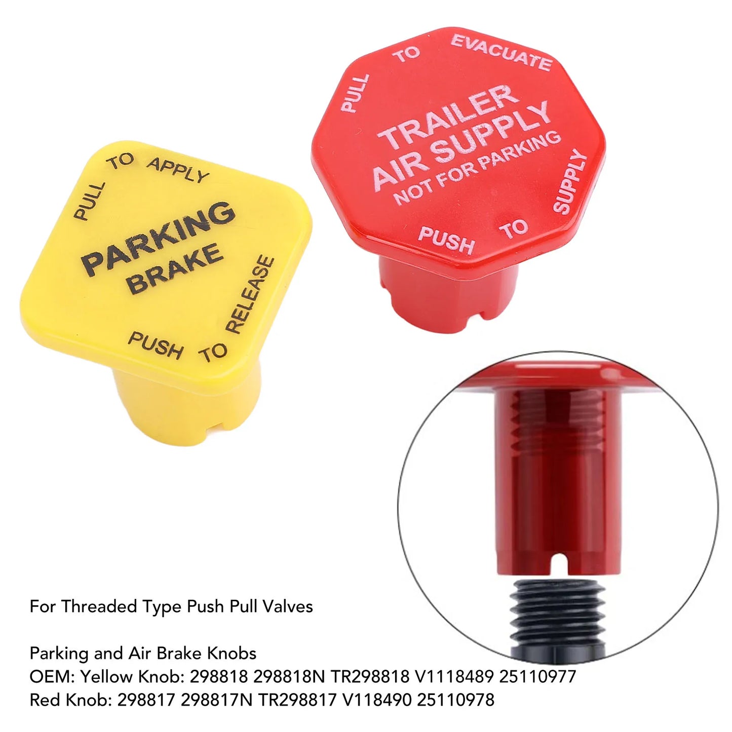 Semi Truck & Trailer Parking Brake Knob