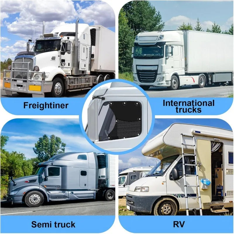 Semi-Truck Side Window Sunshade Cover with Suction Cups - UV Protection, Easy Installation, Fits All Trucks