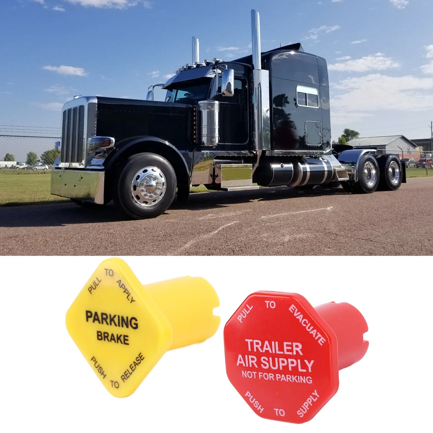 Semi Truck & Trailer Parking Brake Knob